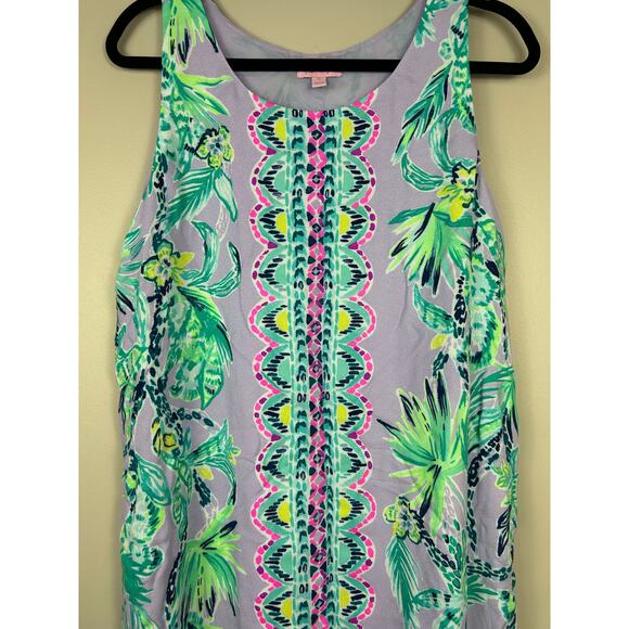 Lilly Pulitzer Jackie Sleeveless Shift Dress Its Impawsible Lilac Mini Dress XL - Picture 4 of 8